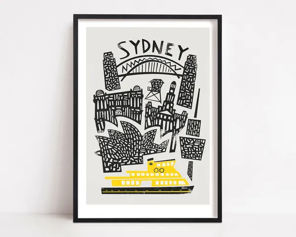 Sydney Cityscape Art Print, World Cities Gift