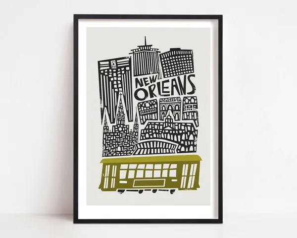 New Orleans Travel Poster, Louisiana City Art
