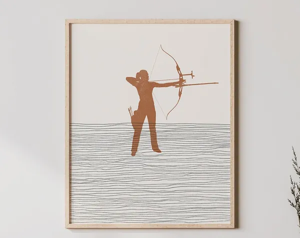 Boho Archery Print, Minimalist Archer Poster