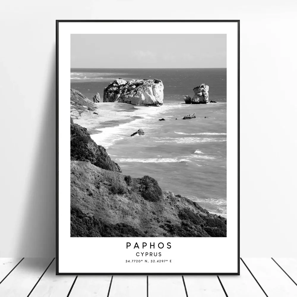 Paphos Cyprus Minimalist Travel Poster Print
