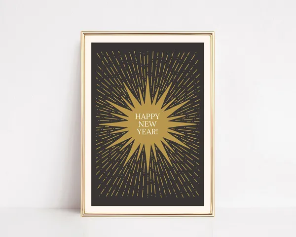 Happy New Year 2024 New Years Eve Wall Art Print