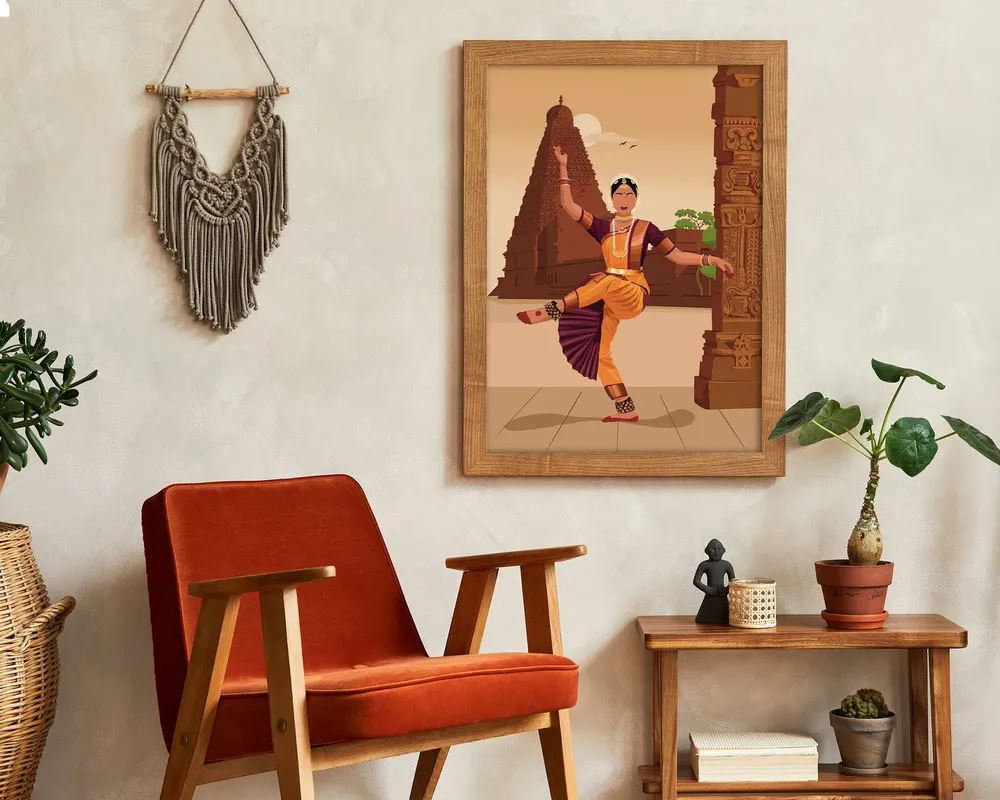 Bharatanatyam Art Poster, Classical Dancer - Image 3