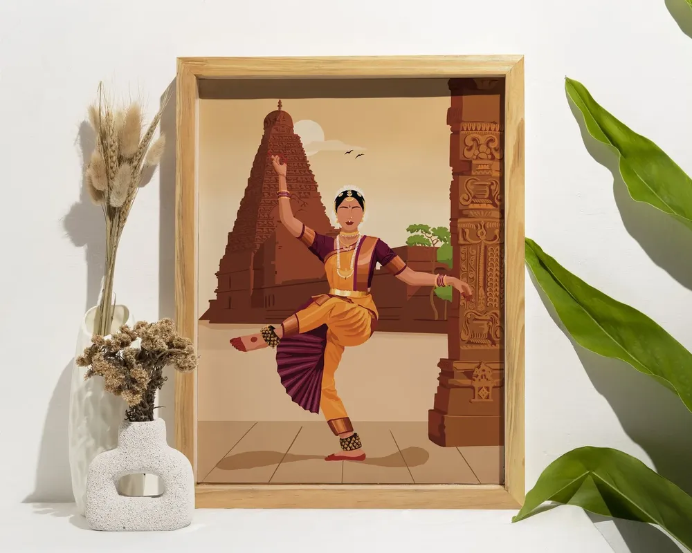 Bharatanatyam Art Poster, Classical Dancer - Image 4