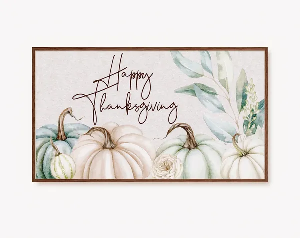 Thanksgiving Holiday Seasonal Art Print for TV Decor