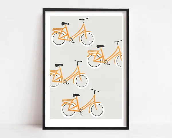 Bicycle Print, Amsterdam City Art Poster