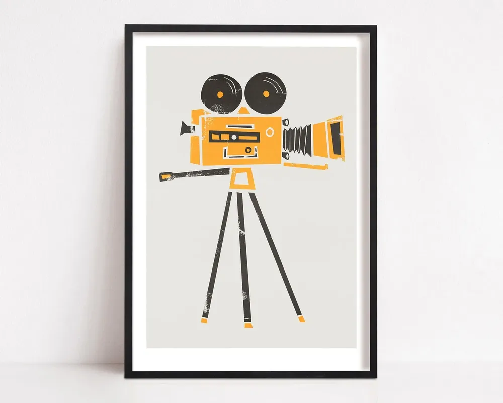Cine Camera Vintage Poster, Film Buff Gift