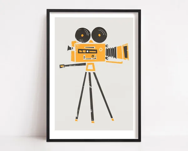 Cine Camera Vintage Poster, Film Buff Gift