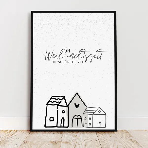 Christmas Time Poster, Holiday Wall Decoration