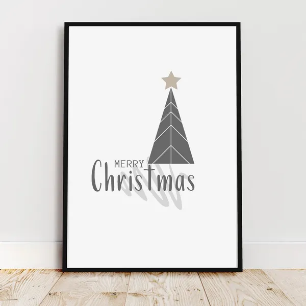Merry Christmas Scandinavian Poster Print