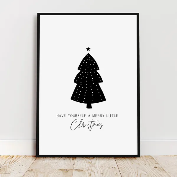 Christmas Minimalist Poster Print, Nordic Scandi