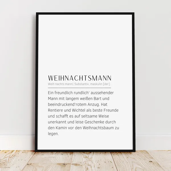 Santa Claus Minimalist Scandinavian Christmas Poster