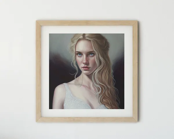 Vintage Woman Portrait Art Print, Female Portrait