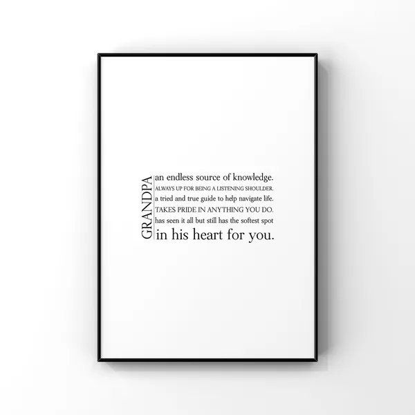 Grandpa Definition Gift Print, Father's Day Quote