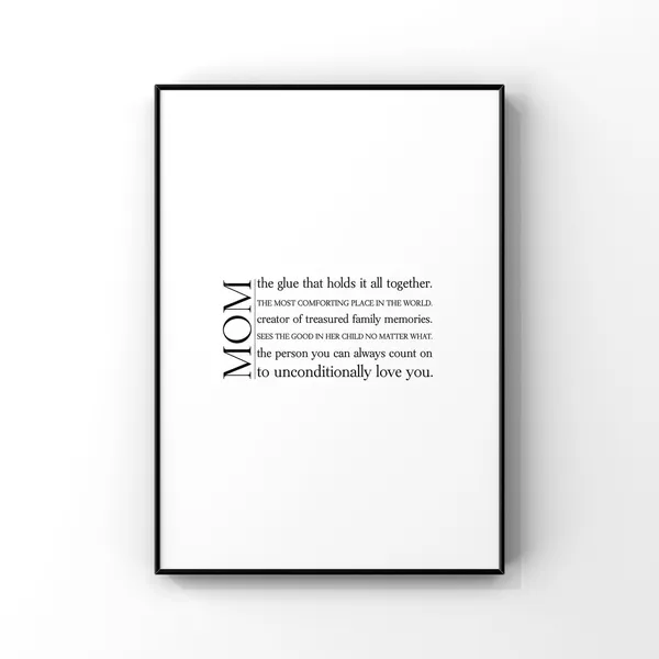 Mom Definition Quote Art Print, Gift for Mom