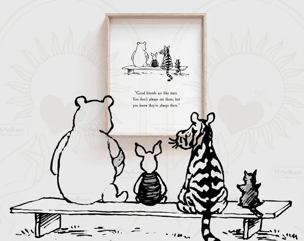 Winnie the Pooh Quote Art Print, Vintage Nursery Decor
