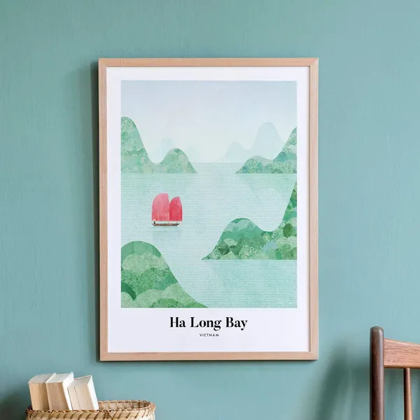 Ha Long Bay by Henry Rivers, Vietnam Travel Poster