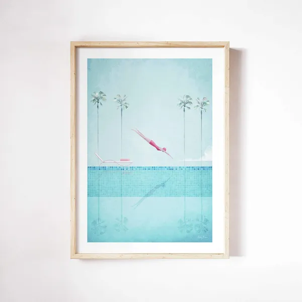Swimming Pool Print by Henry Rivers, Dive Poster
