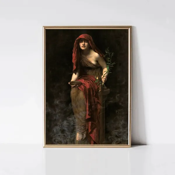 Priestess Of Delphi By John Collier Vintage Portrait Art Print