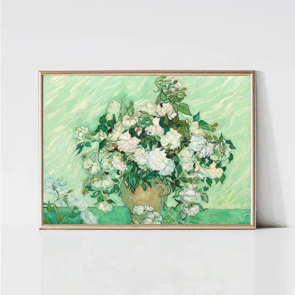 Vincent Van Gogh Rose Painting Floral Art Print