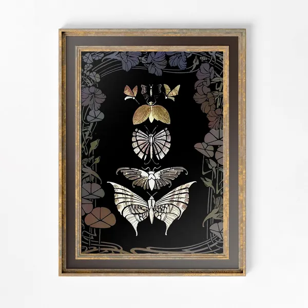 Butterfly - Art Nouveau Floral