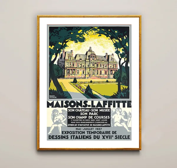 Maisons Laffitte France Vintage Travel Poster