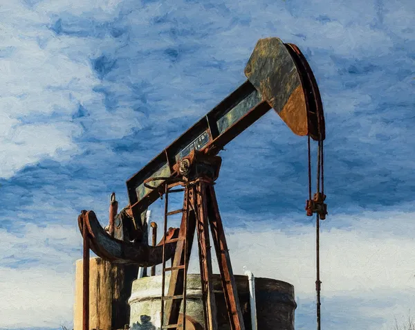 Tulsa Pump Jack and Oil Well Wall Poster Print