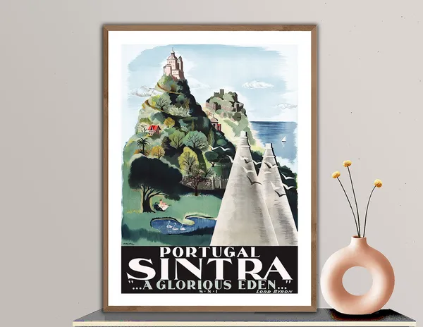 Portugal Sintra Lisbon Vintage Travel Poster Print