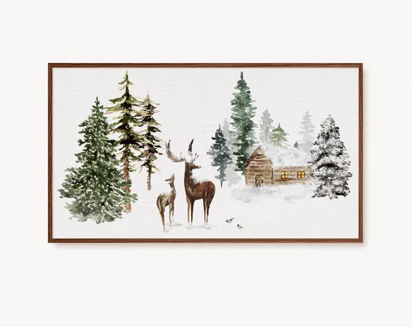 Christmas Winter Wonderland Art Print, Holiday Decor