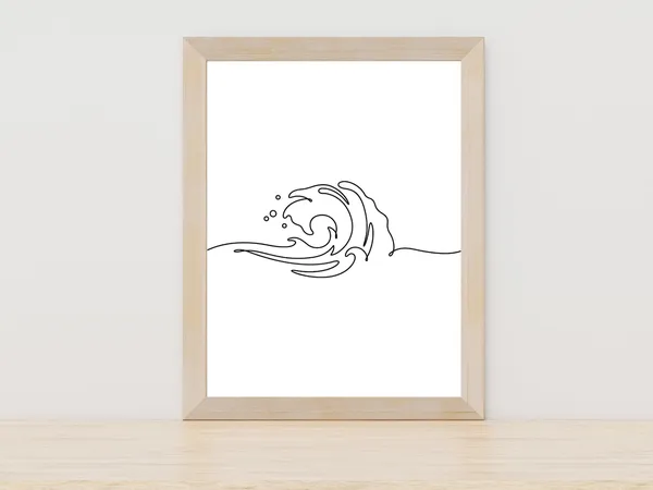 Minimalist Wave Line Art Ocean Waves Art Print