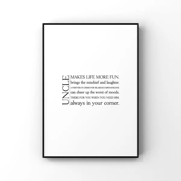 Uncle Definition Gift Print, Birthday Gift For Uncle
