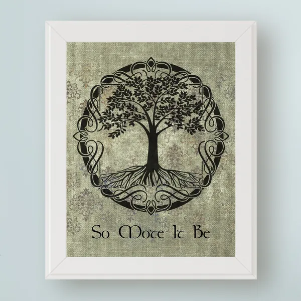 Pagan Art Print, So Mote It Be Tree of Life Decor