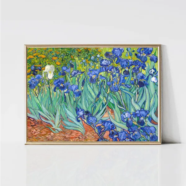 Van Gogh Irises Impressionist Floral Art Print