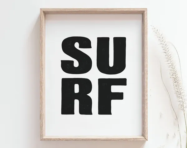 Minimalist Surf Poster, Beach House Nursery Decor