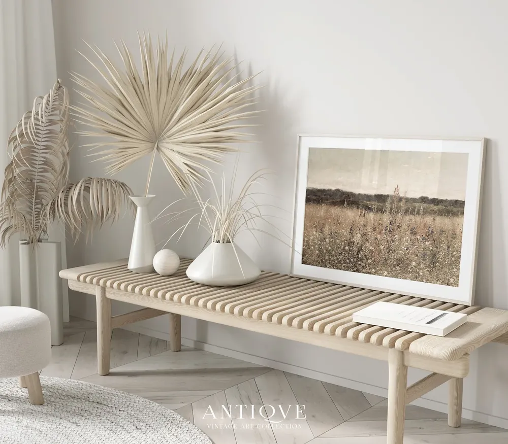 Neutral Wildflower Print, Vintage Farmhouse Decor - Image 4