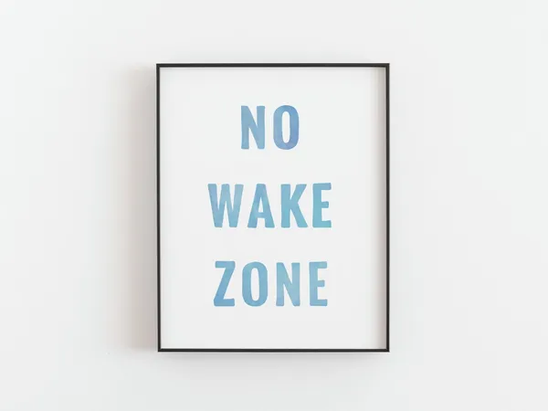 No Wake Zone Minimalist Surf Poster Print