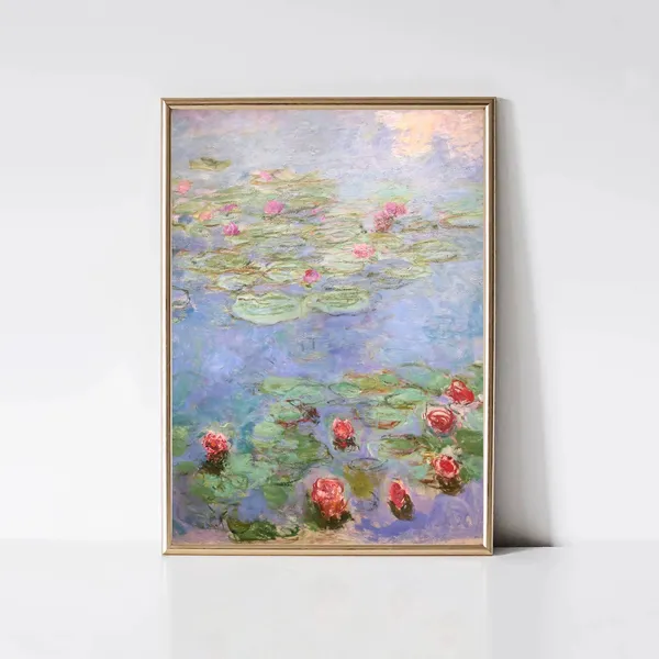 Monet Water Lilies Impressionist Garden Print
