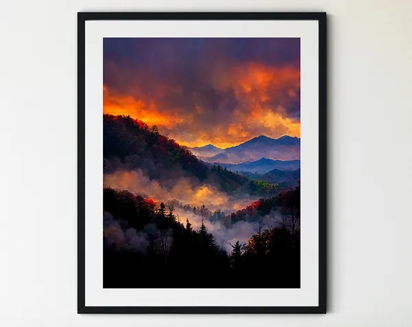 Great Smoky Mountains Travel Poster, Landscape Art