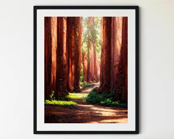 Redwood National Park Vintage Travel Poster