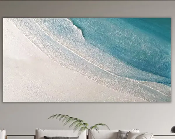 Original Blue Ocean Painting, Coastal Wall Art Print