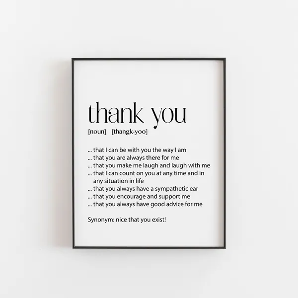 Thank You Print, Friend Appreciation Gift