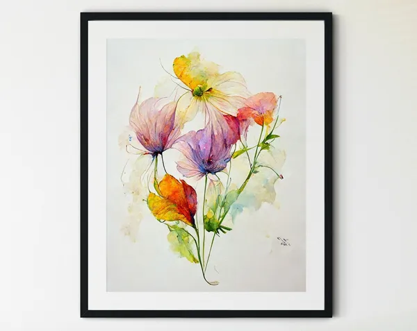 Wildflowers Botanical Art Print, Greenery Decor