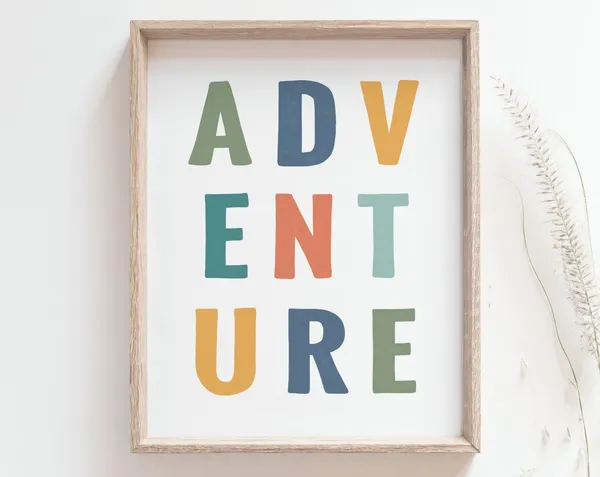 Adventure Print, Playful Nursery Kids Room Poster