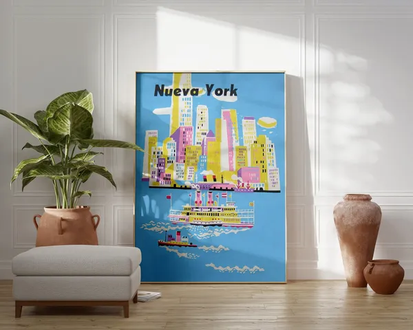 New York City Vintage Travel Poster, Manhattan