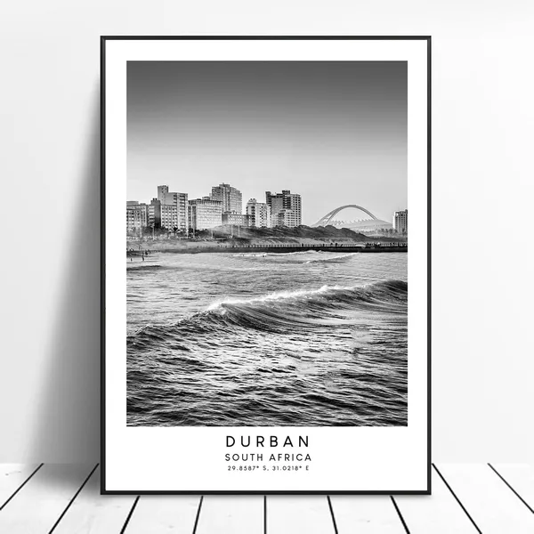 Durban Minimalist Travel Poster, South Africa
