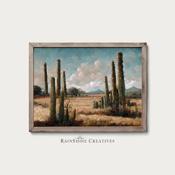 Saguaro National Park Vintage Landscape Art Print
