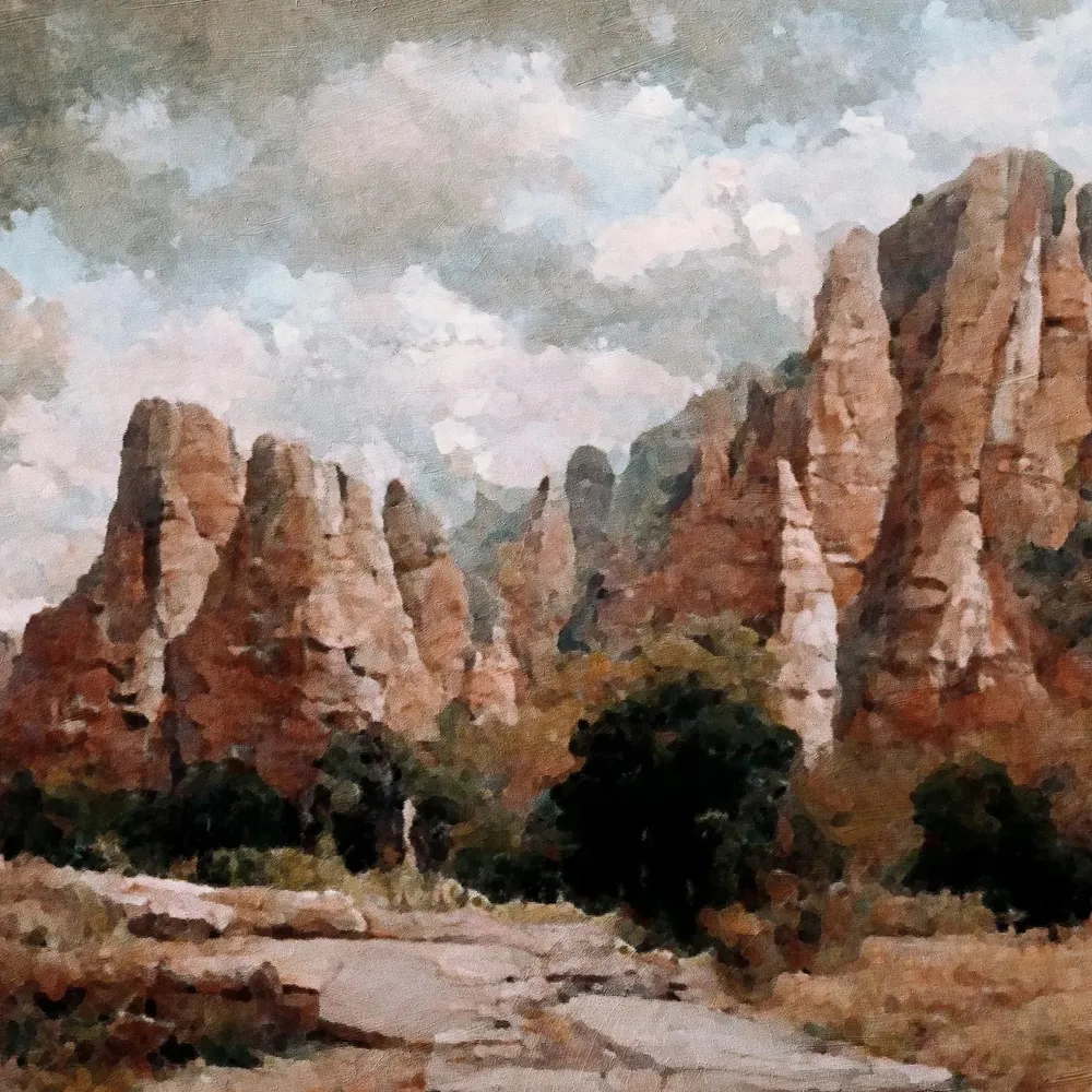 Zion National Park Vintage Landscape Art Print - Image 3