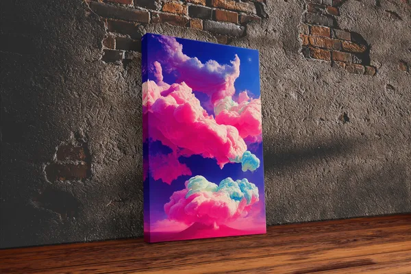 Bubble Gum Clouds, Trippy Psychedelic Surrealist Art Print