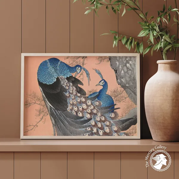 Ohara Koson Peacocks On Tree Branch Art Print