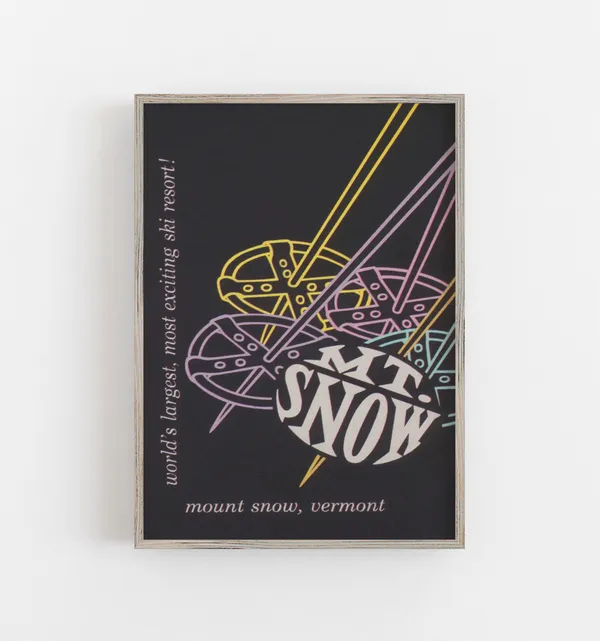 Mount Snow Vermont Vintage Ski Poster, Retro Decor