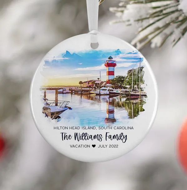 Hilton Island Watercolor Travel Souvenir Art Print